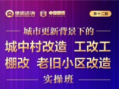 城市更新戰(zhàn)略實(shí)操班之城中村改造、工改共、棚改、老舊小區(qū)改造課題開課安排